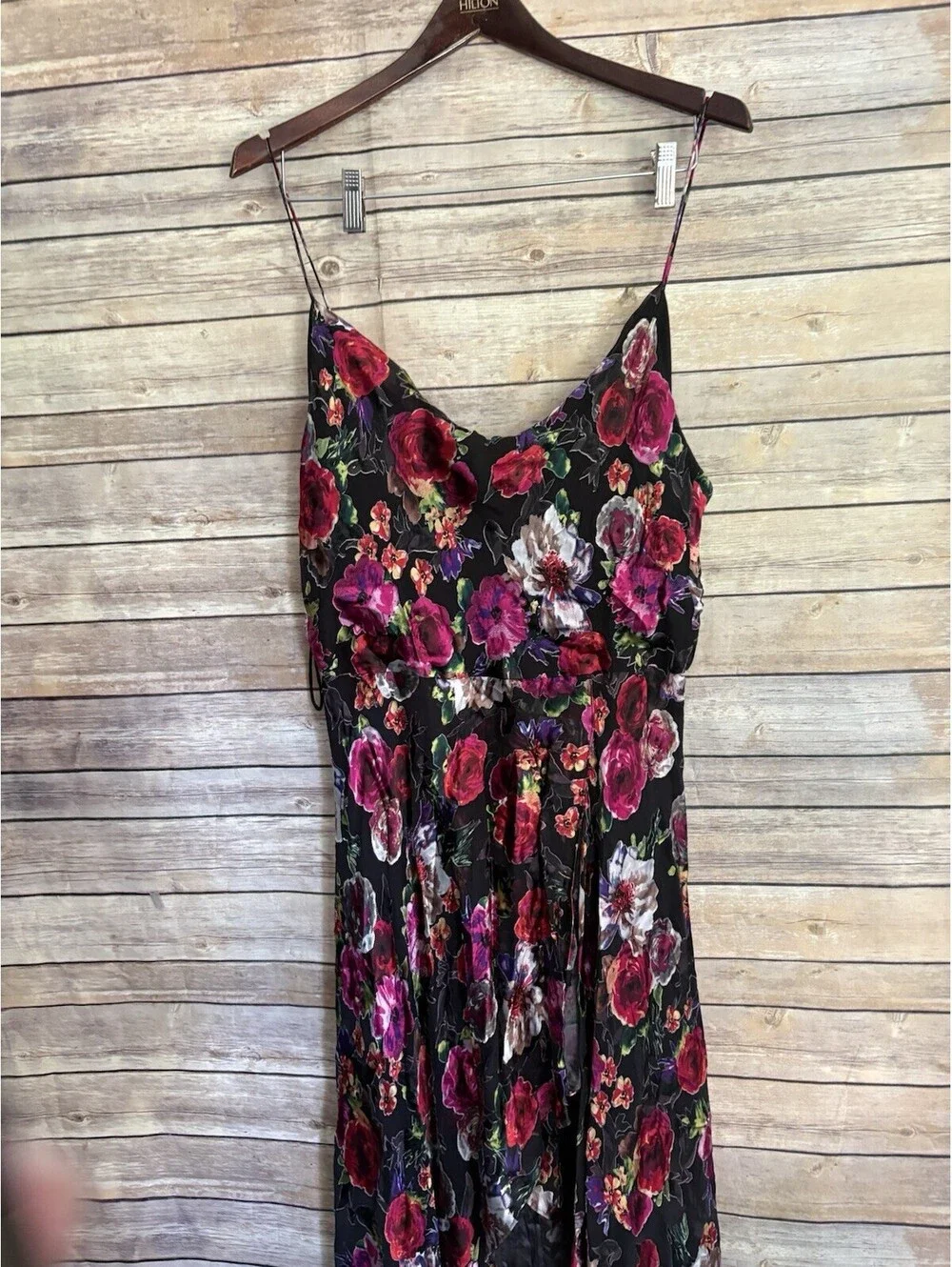 Alice + Olivia Christina High Low Floral Midi Dress Blue White Size 4 EUC